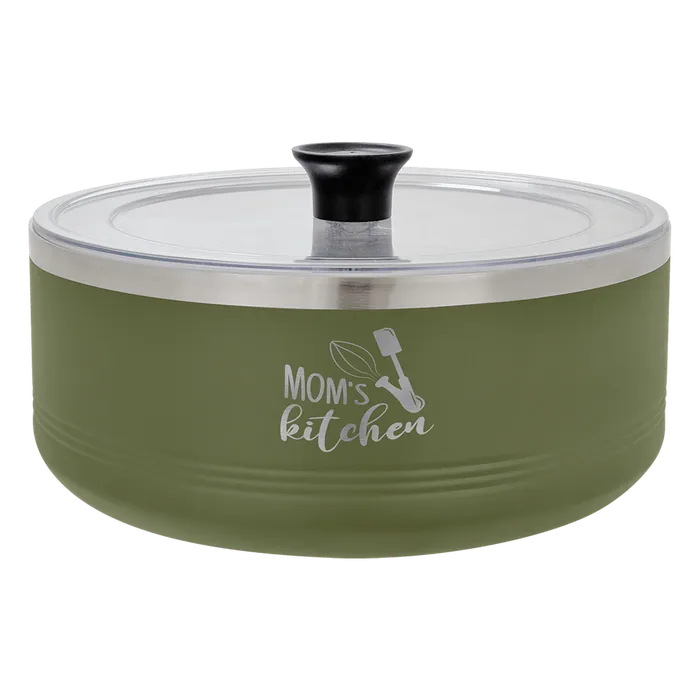 Olive Green 3 Quart Polar Camel Hot/Cold Serving Bowl with Lid