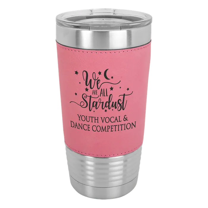 Pink 20 oz. Polar Camel Leatherette Grip Tumbler with Standard Lid