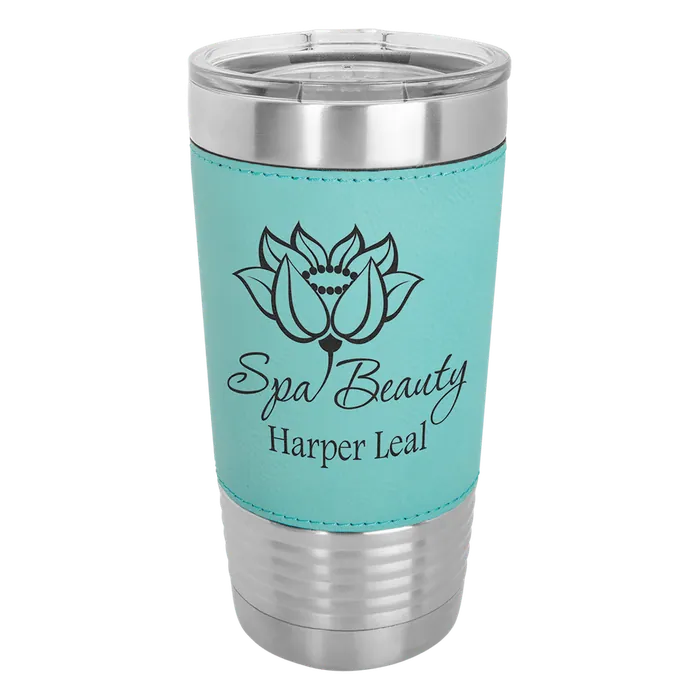 Teal 20 oz. Polar Camel Leatherette Grip Tumbler wth Standard Lid