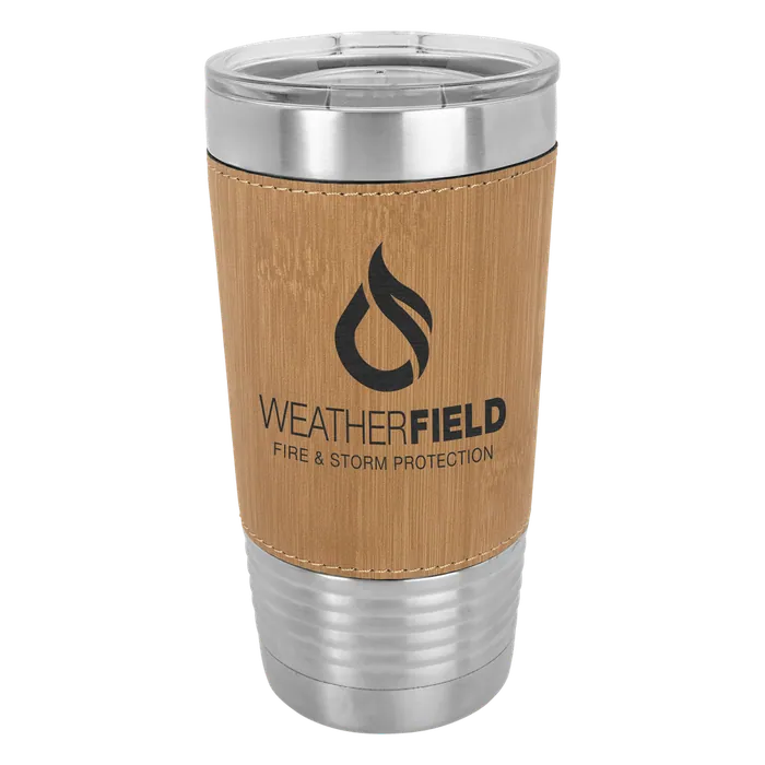 Bamboo 20 oz. Polar Camel Leatherette Grip Tumbler with Standard Lid