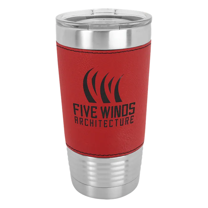 Red 20 oz. Polar Camel Leatherette Grip Tumbler with Standard Lid