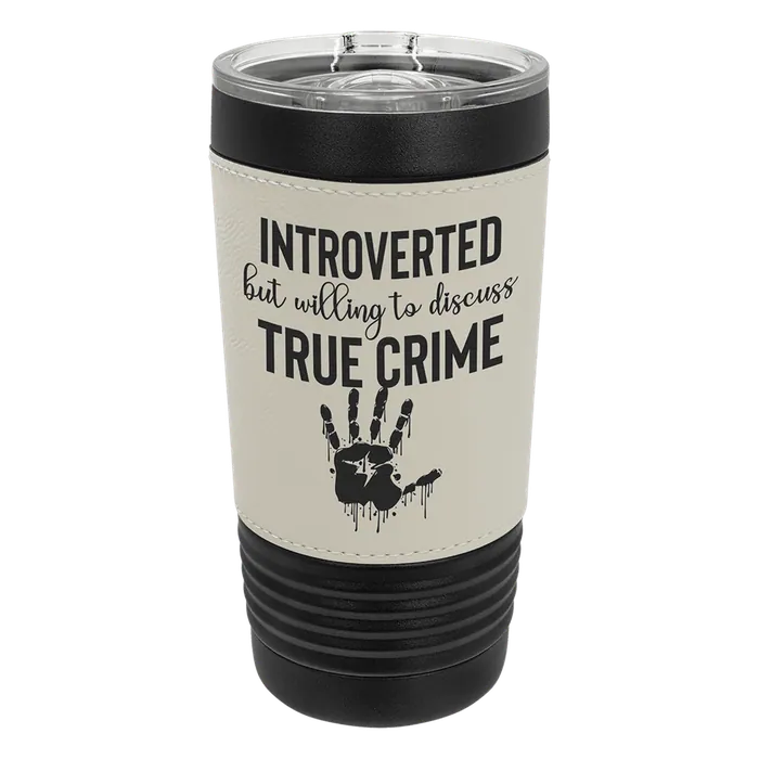 White on Black 20 oz. Polar Camel Leatherette Grip Tumbler with Slider Lid