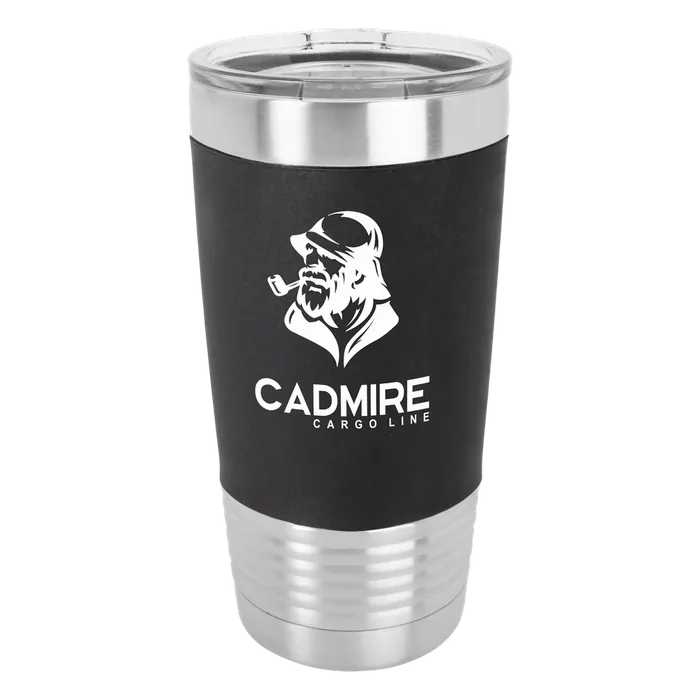 Black/White 20 oz. Polar Camel Silicone Grip Tumbler with Clear Standard Lid