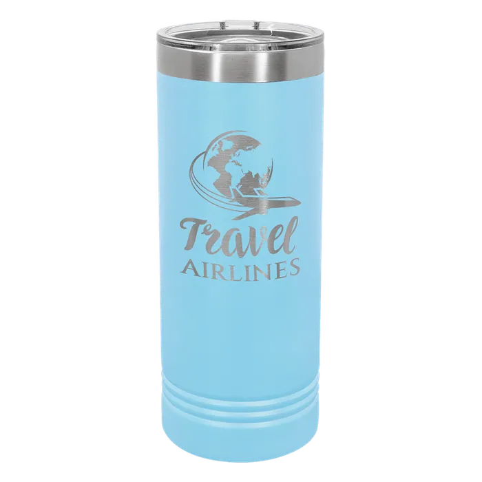 Light Blue 22 oz. Polar Camel Skinny Tumbler with Slider Lid