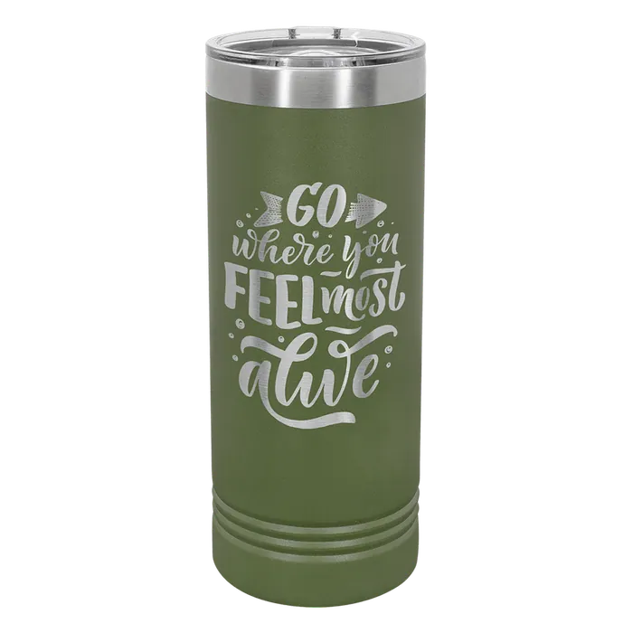 Olive Green 22 oz. Polar Camel Skinny Tumbler with Slider Lid
