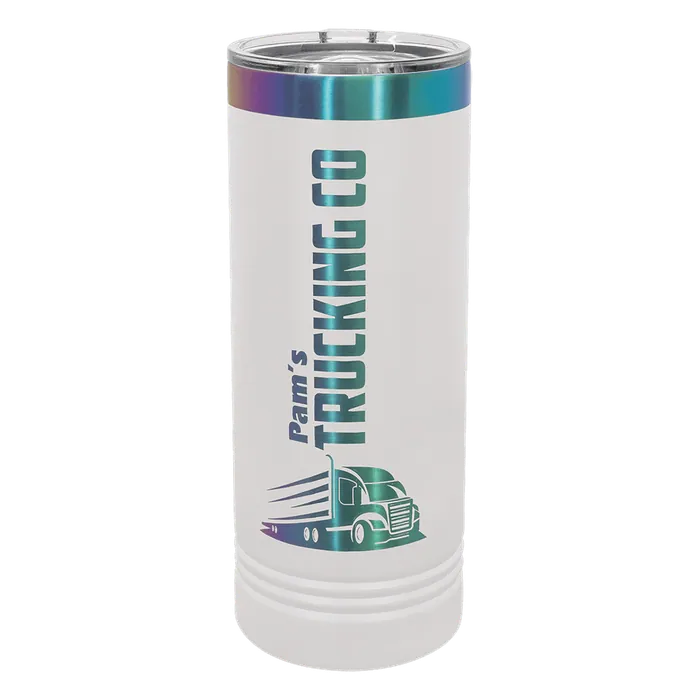 White/Prism ION-Plated Polar Camel 22 oz. Skinny Tumbler with Slider Lid
