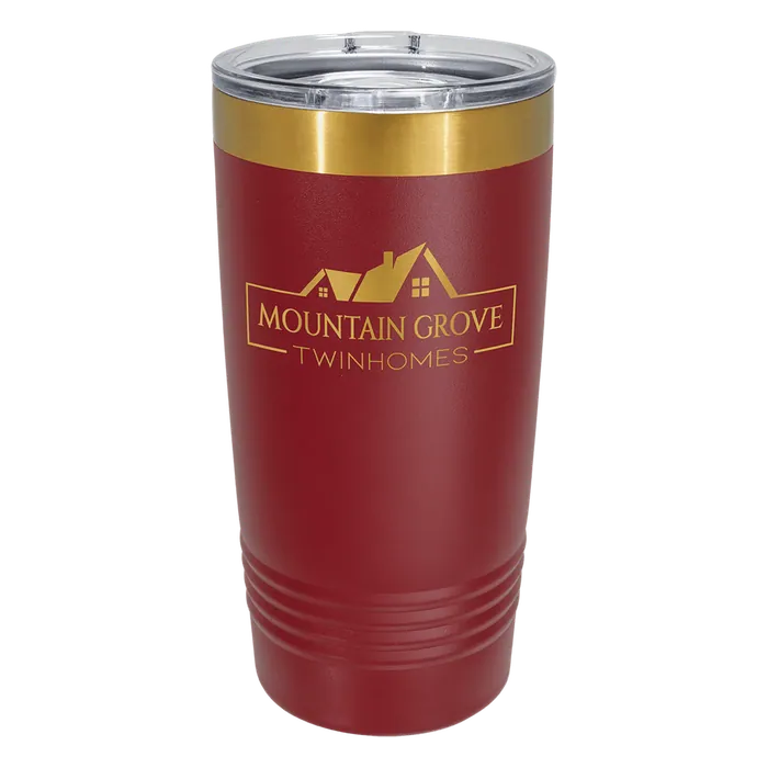Maroon/Bright Gold ION-Plated Polar Camel 20 oz. Tumbler with Slider Lid