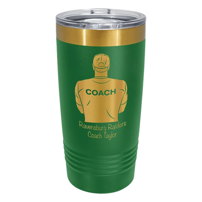 Green/Bright Gold ION-Plated Polar Camel 20 oz. Tumbler with Slider Lid