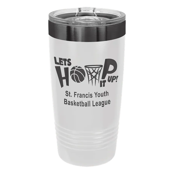 White/Ghost Black 20 oz. Polar Camel ION-Plated Ringneck Tumbler with Slider Lid