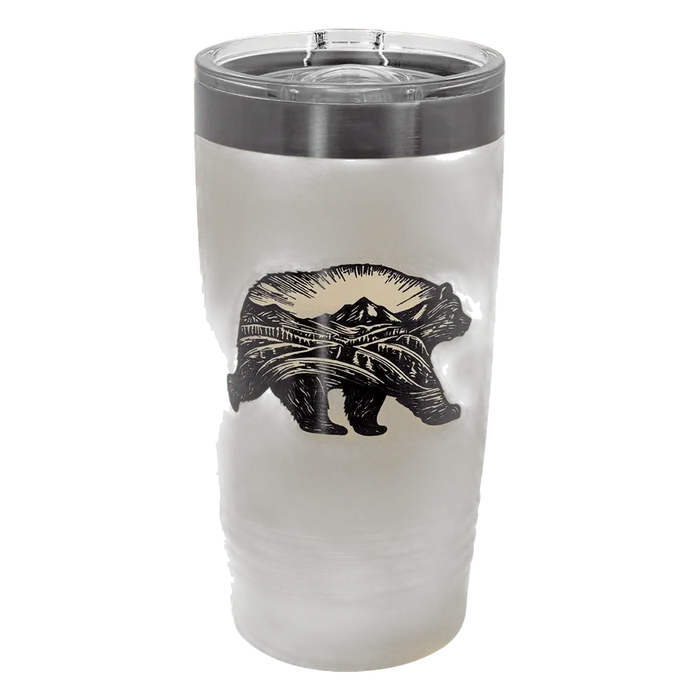 Warm Sand/Ghost Black 20 oz. Polar Camel ION-Plated Ringneck Tumbler with Slider