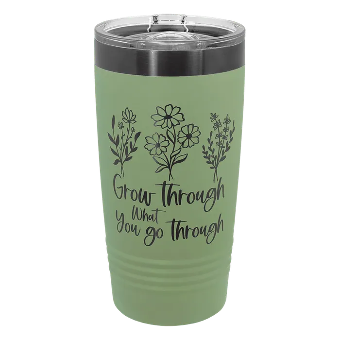 Summer Sage/Ghost Black 20 oz. Polar Camel ION-Plated Ringneck Tumbler w/Slider