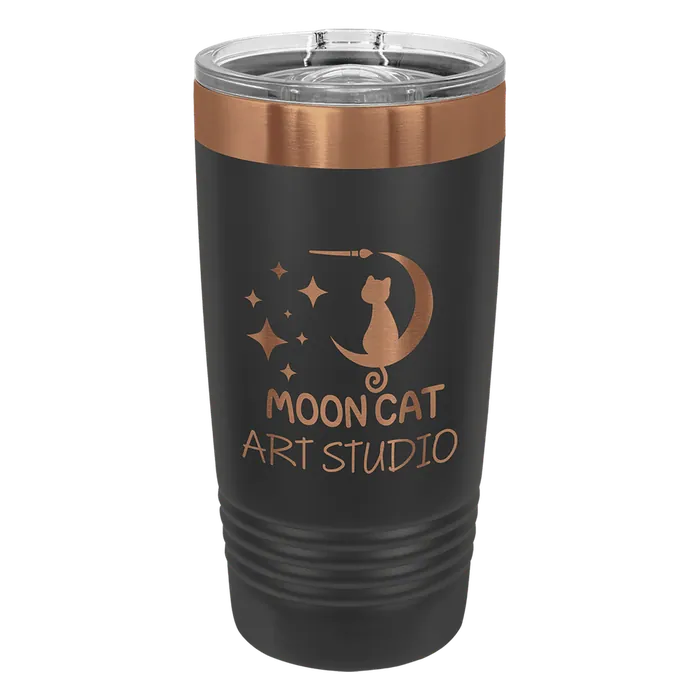 Black/Rose Gold ION-Plated Polar Camel 20 oz. Tumbler with Slider Lid