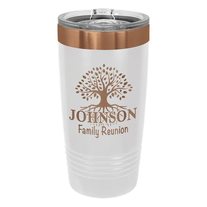 White/Rose Gold ION-Plated Polar Camel 20 oz. Tumbler with Slider Lid