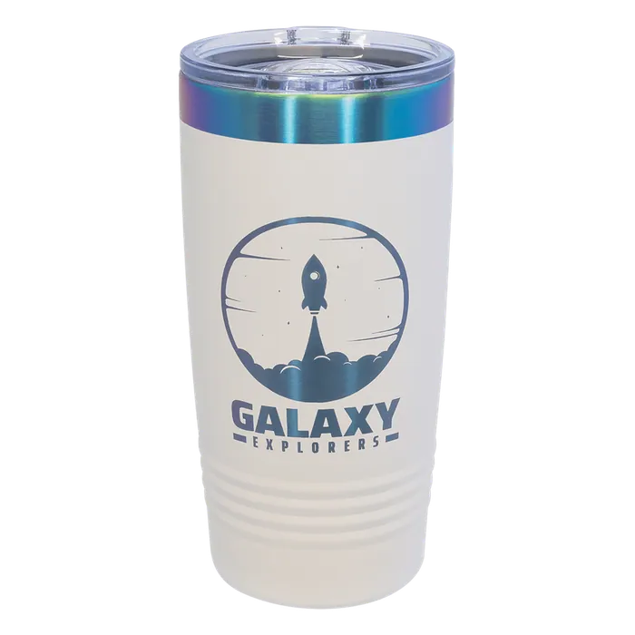 White/Prism ION-Plated Polar Camel 20 oz. Tumbler with Slider Lid