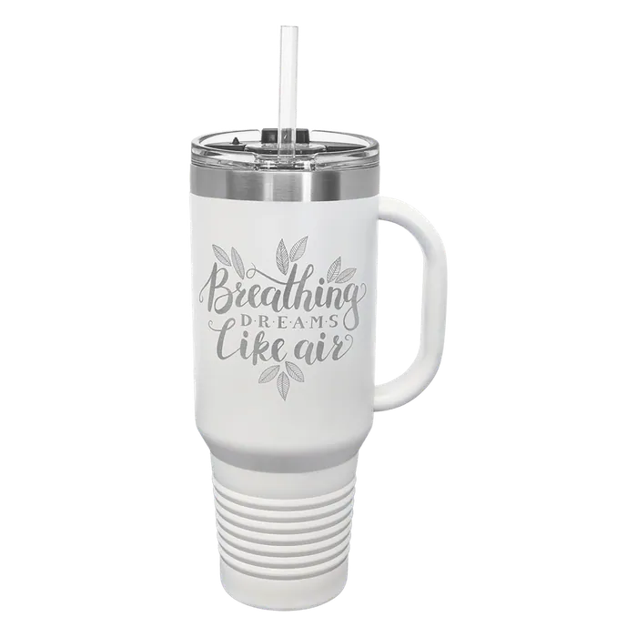White Polar Camel 40 oz. Travel Mug with Snap Lid