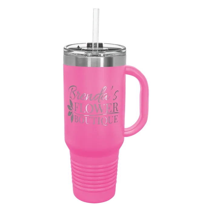 Pink 40 oz. Polar Camel Travel Mug with Snap Lid and Straw