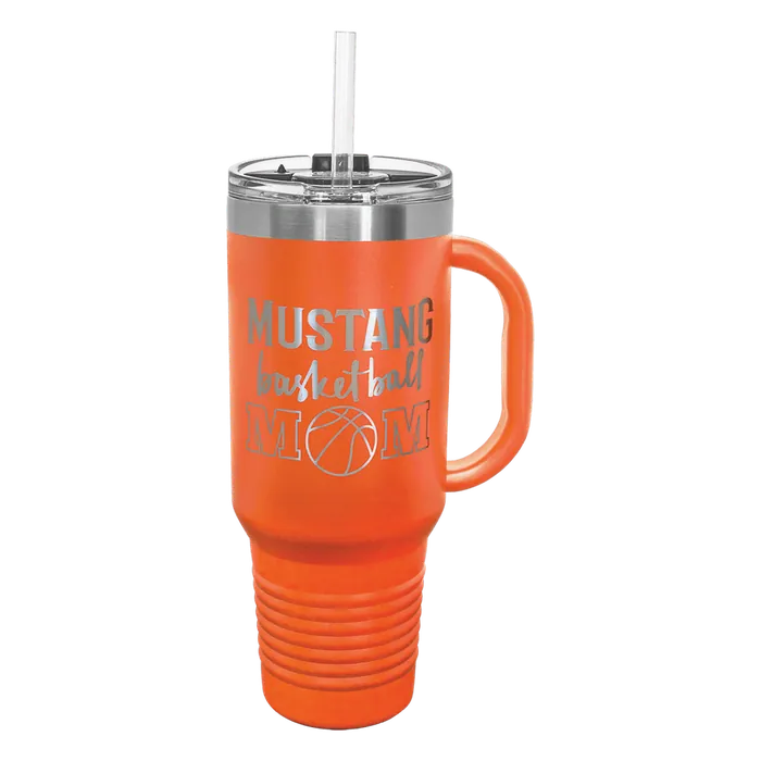 Orange 40 oz. Polar Camel Travel Mug with Snap Lid and Straw