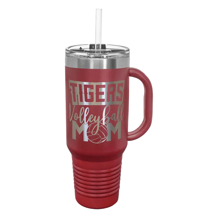 Maroon 40 oz. Polar Camel Travel Mug with Snap Lid and Straw