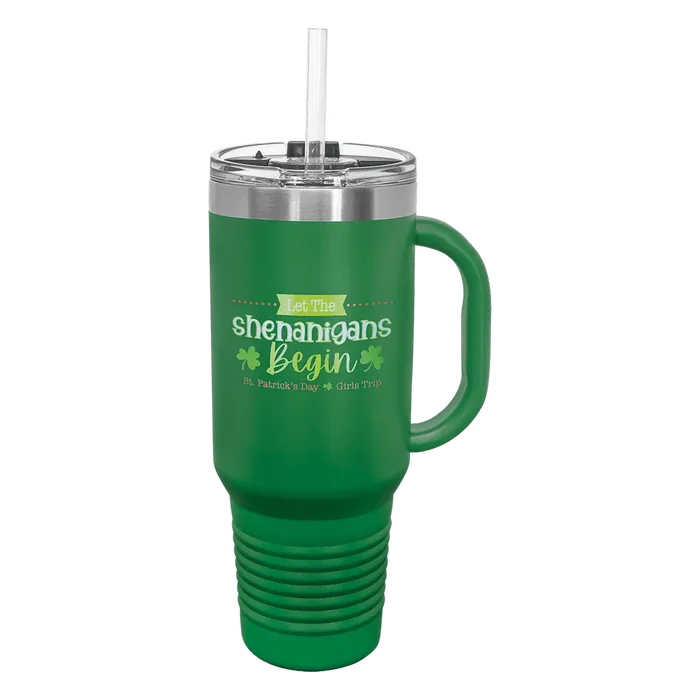 Green 40 oz. Polar Camel Travel Mug with Snap Lid and Straw