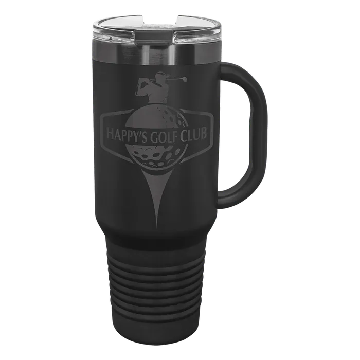 Black/Ghost Black 40 oz. Polar Camel Travel Mug with Snap Lid and Straw