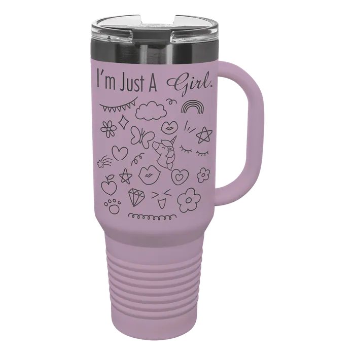 Summer Sage/Ghost Black Polar Camel 40 oz. Travel Mug with Snap Lid and Straw