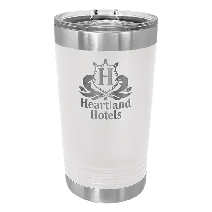 White 16 oz. Polar Camel Pint with Slider Lid