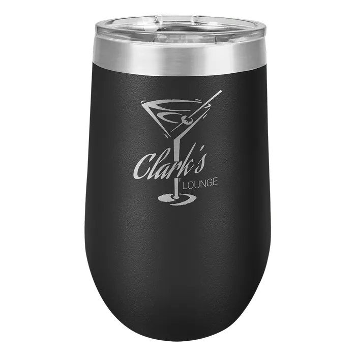 Black 16 oz. Polar Camel Stemless Wine Tumbler