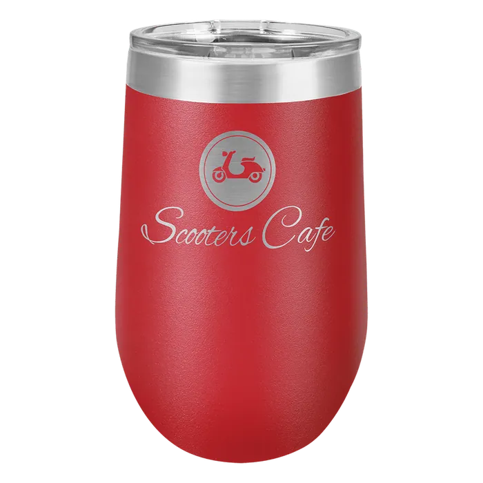 Red 16 oz. Polar Camel Stemless Wine Tumbler