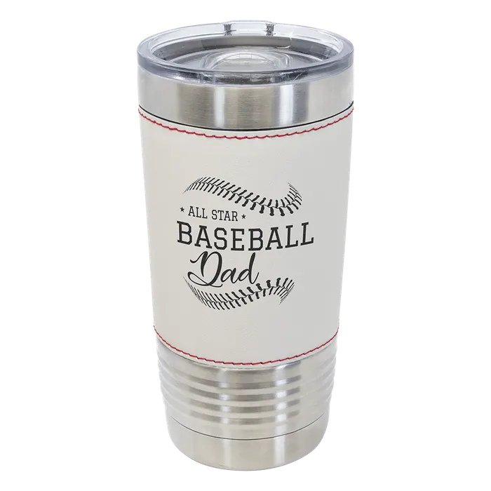 Baseball 20 oz. Polar Camel Leatherette Grip Sports Tumbler with Slider Lid