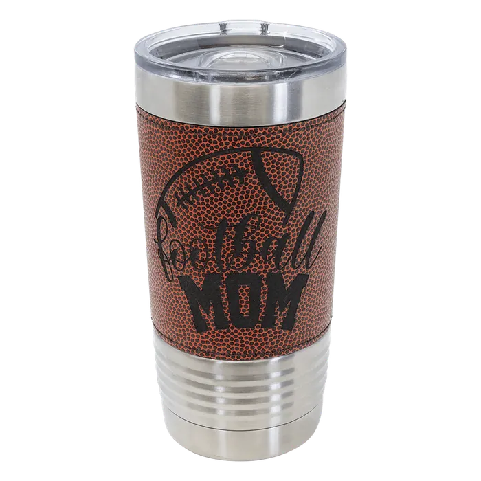 Football 20 oz. Polar Camel Leatherette Grip Sports Tumbler with Slider Lid