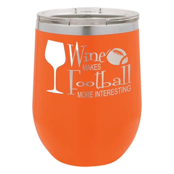 Orange 12 oz. Polar Camel Stemless Wine Tumbler