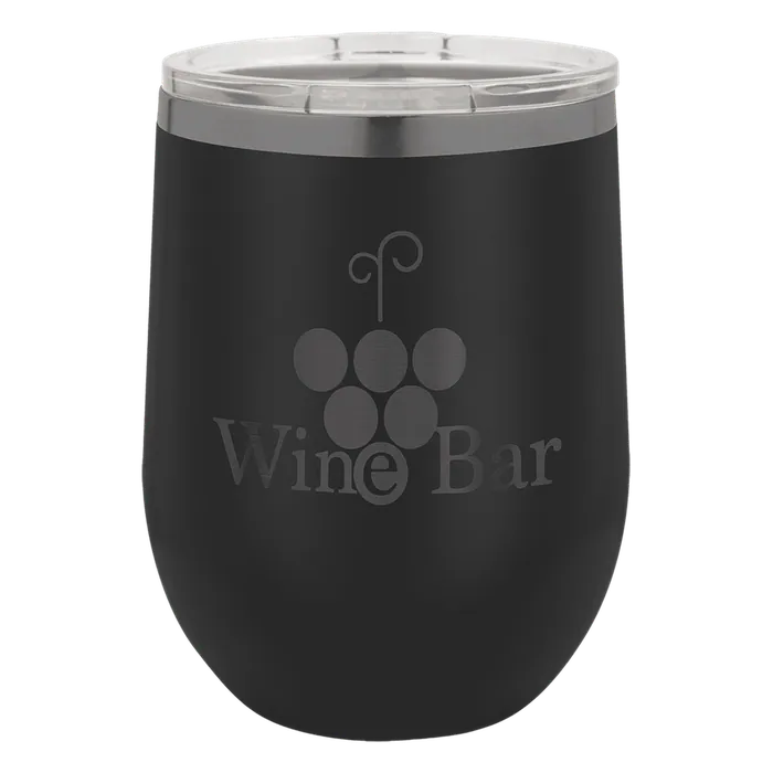 Black/Ghost Black 12 oz. Polar Camel Stemless Wine Tumbler