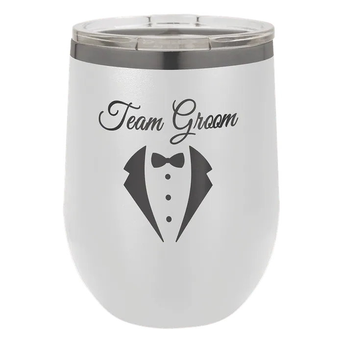 White/Ghost Black 12 oz. Polar Camel Stemless Wine Tumbler