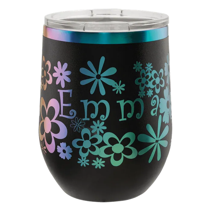 Black/Prism ION-Plated Polar Camel 12 oz. Stemless Wine Tumbler