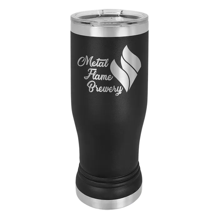 Black 14 oz. Polar Camel Pilsner with Clear Standard Lid