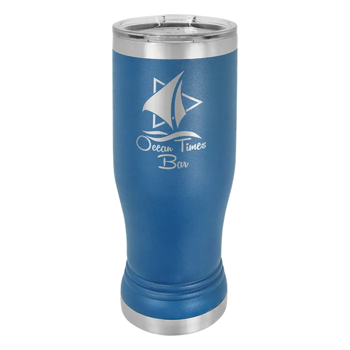 Royal Blue 14 oz. Polar Camel Pilsner with Clear Standard Lid