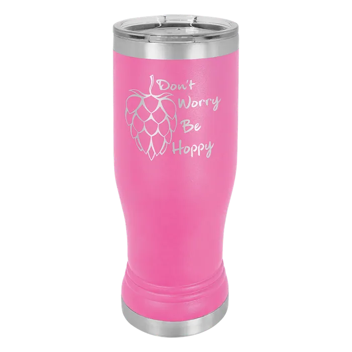 Pink 14 oz. Polar Camel Pilsner with Clear Standard Lid