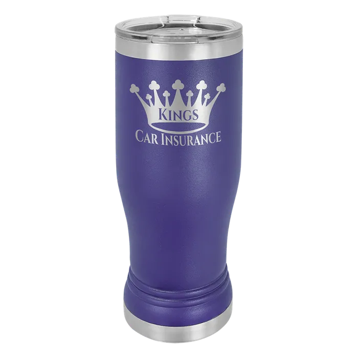 Purple 14 oz. Polar Camel Pilsner with Clear Standard Lid