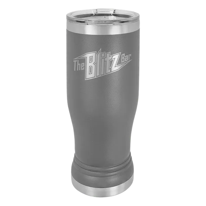 Dark Gray 14 oz. Polar Camel Pilsner with Clear Standard Lid