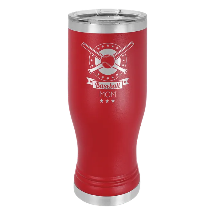 Red 20 oz. Polar Camel Pilsner with Clear Standard Lid