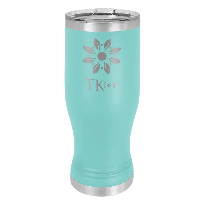 Teal 20 oz. Polar Camel Pilsners with Clear Standard Lid