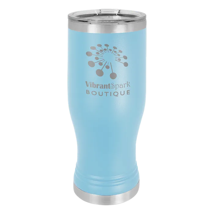 Light Blue 20 oz. Polar Camel Pilsner with Clear Standard Lid