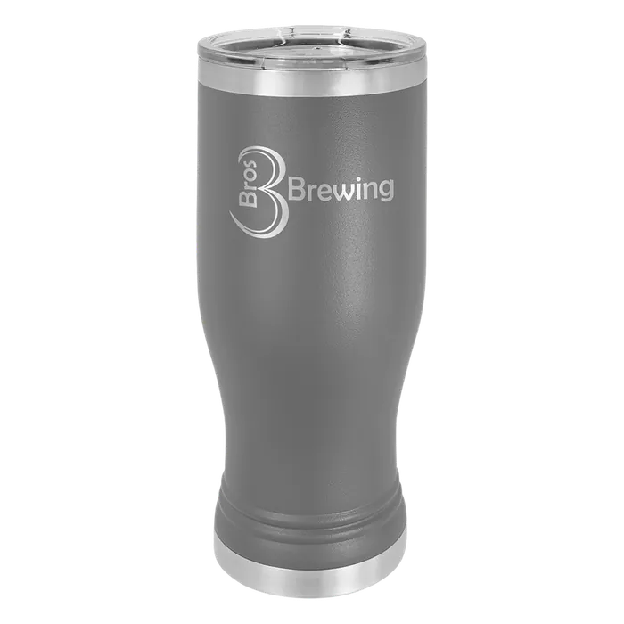 Dark Gray 20 oz. Polar Camel Pilsner with Clear Standard Lid