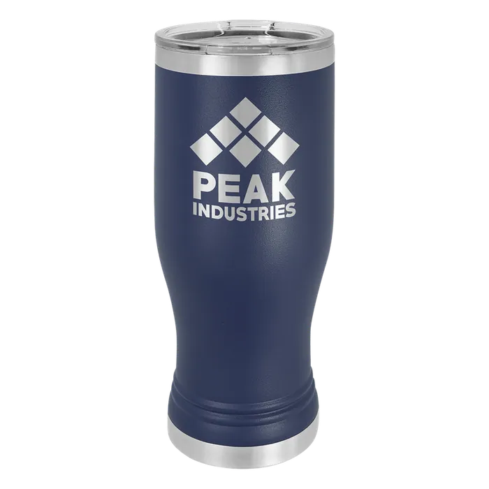 Navy Blue 20 oz. Polar Camel Pilsner with Clear Standard Lid