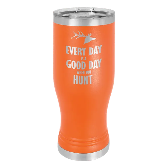 Orange 20 oz. Polar Camel Pilsner with Clear Standard Lid