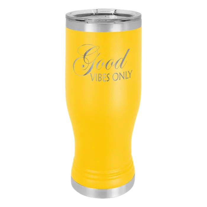Yellow 20 oz. Polar Camel Pilsner with Clear Standard Lid