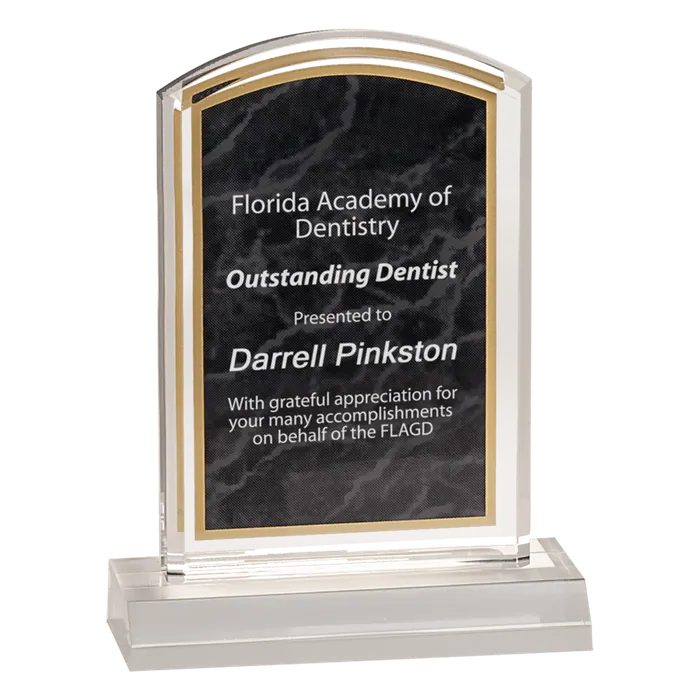 Small Black Marbleized Acrylic Award