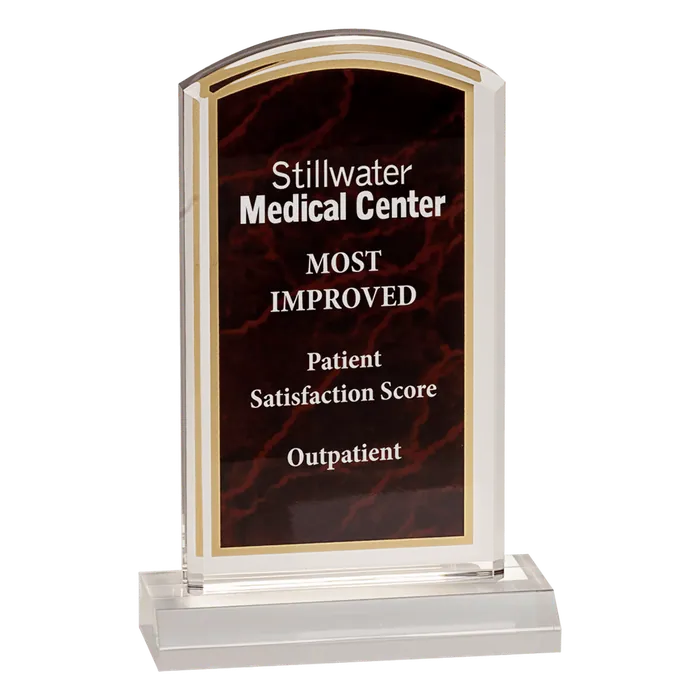 Large Red Marbleized Acrylic Award