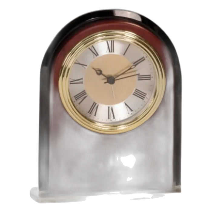 Mahogany Finish & Glass Arch Clock