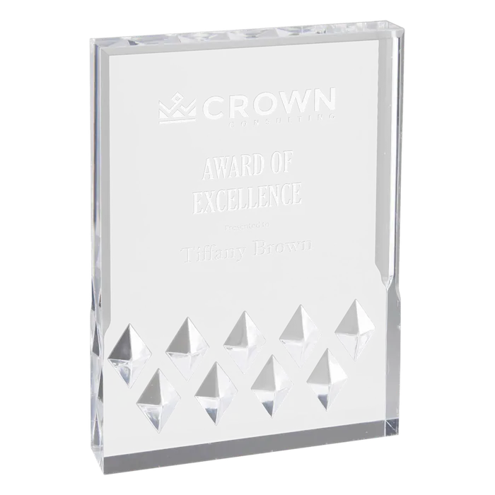 Medium Silver Diamond Mirage Acrylic